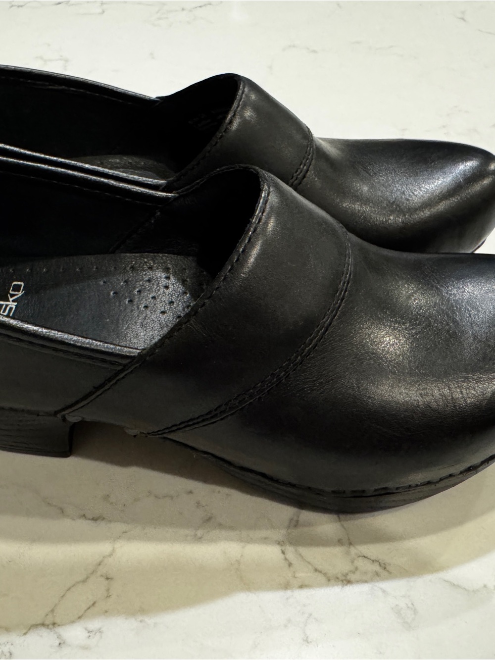 Dansko Black Leather Slip-On Loafers New without Box